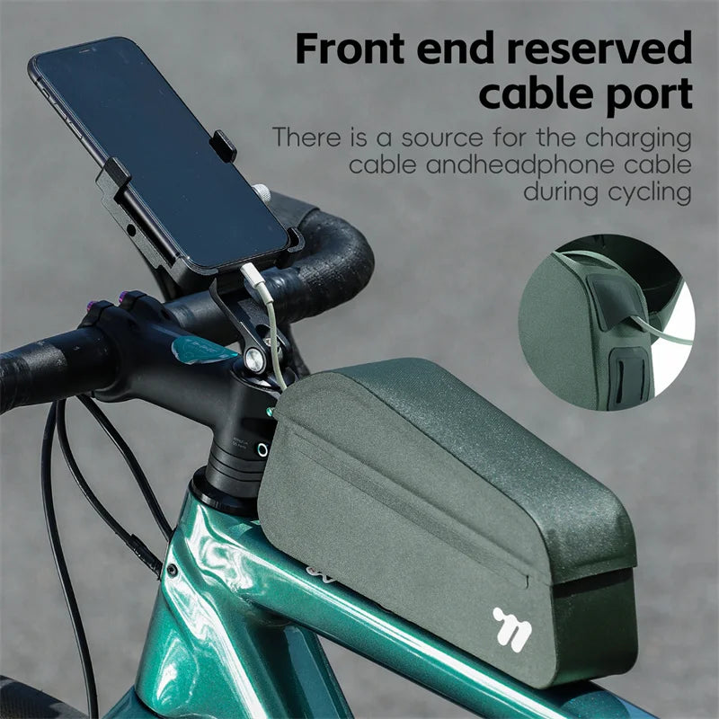 Waterproof Bicycle Top Tube Bag 1L TPU Frame Bag Green-3